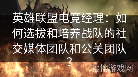 英雄联盟电竞经理：如何选拔和培养战队的社交媒体团队和公关团队？