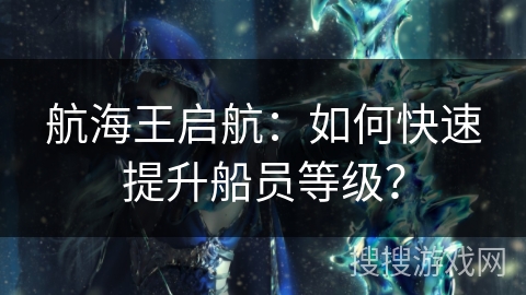航海王启航：如何快速提升船员等级？