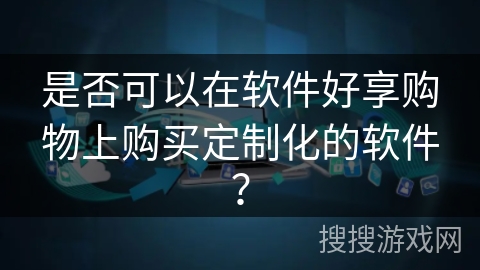 是否可以在软件好享购物上购买定制化的软件？