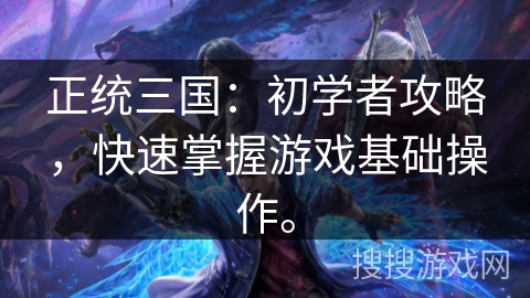 正统三国：初学者攻略，快速掌握游戏基础操作。