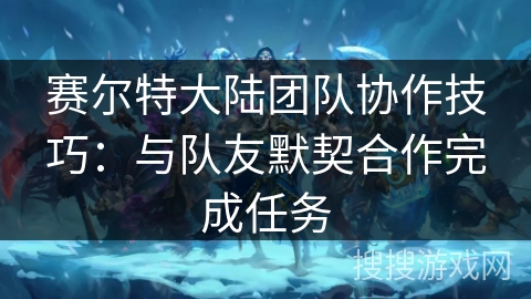 赛尔特大陆团队协作技巧：与队友默契合作完成任务