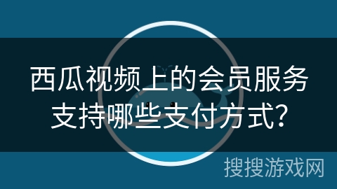 西瓜视频上的会员服务支持哪些支付方式？