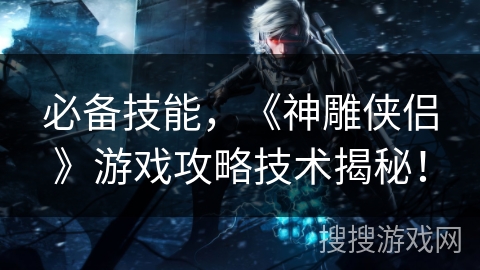 必备技能,《神雕侠侣》游戏攻略技术揭秘! 必备技能,《神雕侠侣》游戏攻略技术揭秘!
