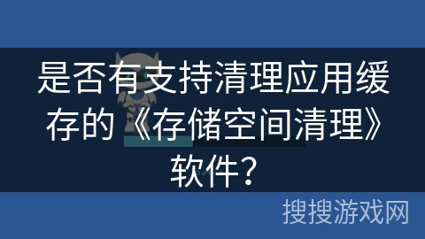 是否有支持清理应用缓存的《存储空间清理》软件？