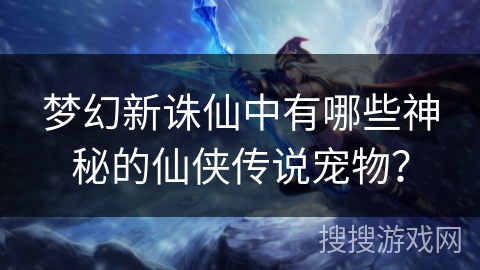 梦幻新诛仙中有哪些神秘的仙侠传说宠物？