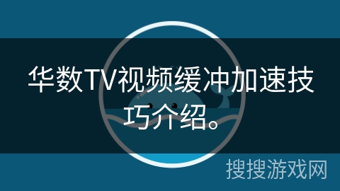 华数TV视频缓冲加速技巧介绍。