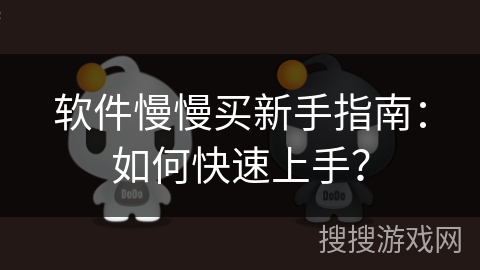 软件慢慢买新手指南：如何快速上手？