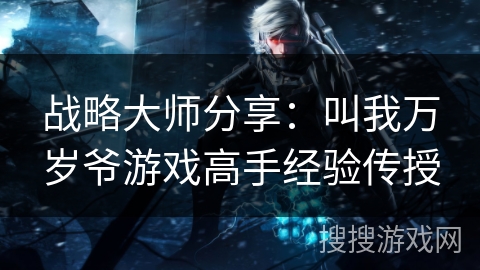 战略大师分享：叫我万岁爷游戏高手经验传授