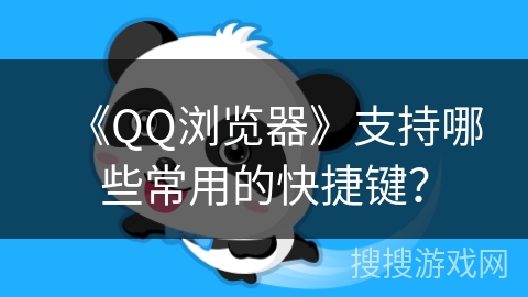 《QQ浏览器》支持哪些常用的快捷键？