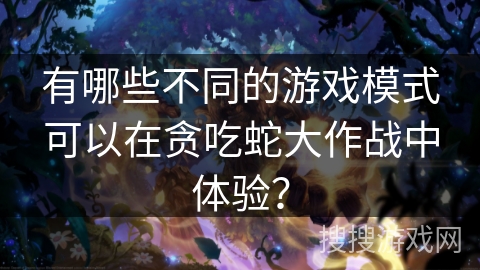 有哪些不同的游戏模式可以在贪吃蛇大作战中体验？