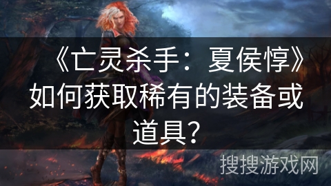 《亡灵杀手：夏侯惇》如何获取稀有的装备或道具？