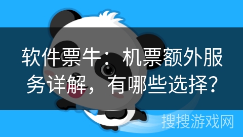 软件票牛：机票额外服务详解，有哪些选择？