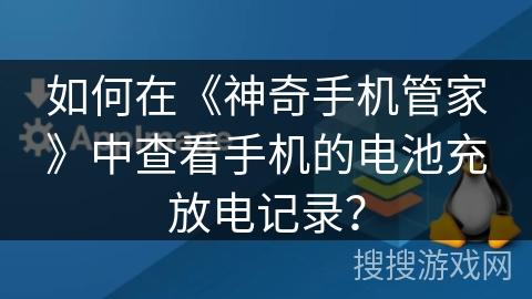 如何在《神奇手机管家》中查看手机的电池充放电记录? 如何在《神奇手机管家》中查看手机的电池充放电记录?