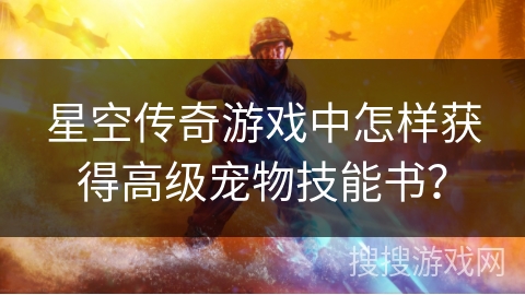 星空传奇游戏中怎样获得高级宠物技能书？
