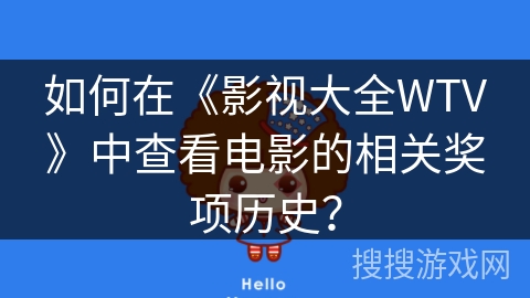 如何在《影视大全WTV》中查看电影的相关奖项历史？