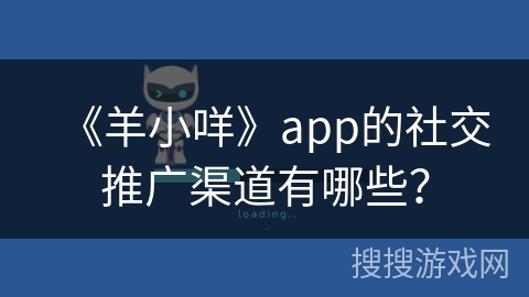 《羊小咩》app的社交推广渠道有哪些？