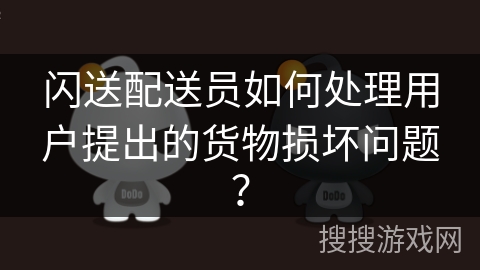 闪送配送员如何处理用户提出的货物损坏问题？