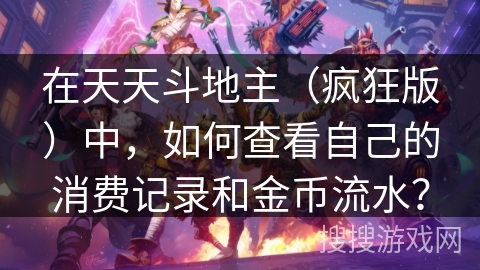 在天天斗地主（疯狂版）中，如何查看自己的消费记录和金币流水？