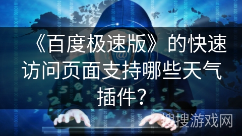 《百度极速版》的快速访问页面支持哪些天气插件? 《百度极速版》的快速访问页面支持哪些天气插件?