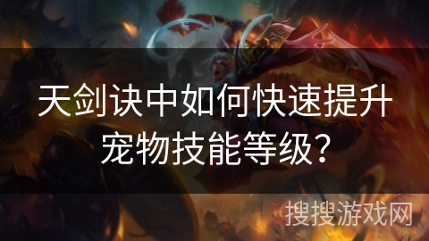 天剑诀中如何快速提升宠物技能等级？