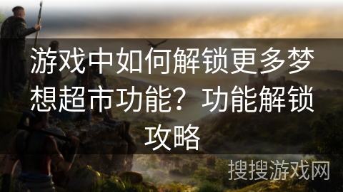 游戏中如何解锁更多梦想超市功能？功能解锁攻略
