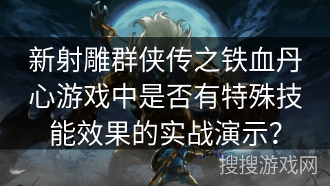 新射雕群侠传之铁血丹心游戏中是否有特殊技能效果的实战演示？