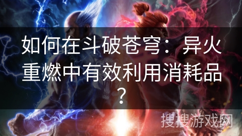 如何在斗破苍穹：异火重燃中有效利用消耗品？