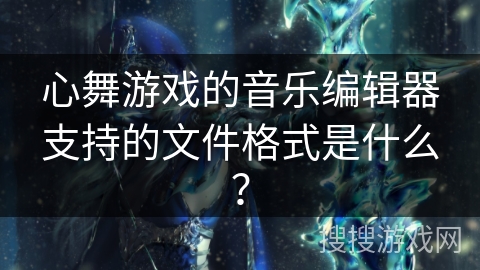 心舞游戏的音乐编辑器支持的文件格式是什么？