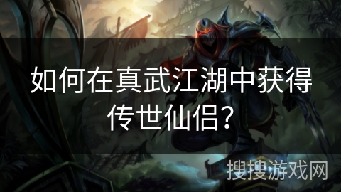 如何在真武江湖中获得传世仙侣？