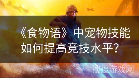 《食物语》中宠物技能如何提高竞技水平？