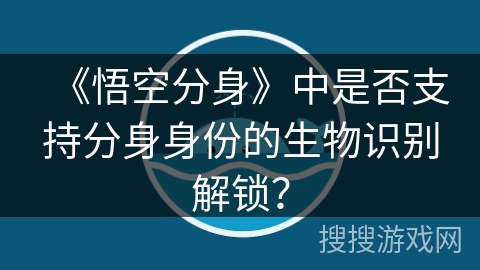 《悟空分身》中是否支持分身身份的生物识别解锁？