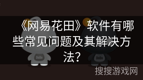 《网易花田》软件有哪些常见问题及其解决方法？