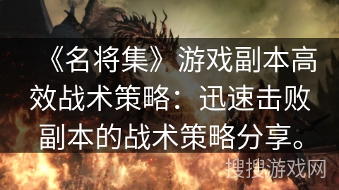 《名将集》游戏副本高效战术策略：迅速击败副本的战术策略分享。