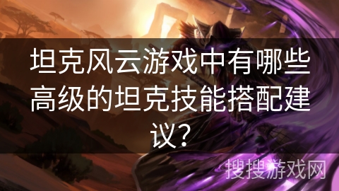 坦克风云游戏中有哪些高级的坦克技能搭配建议？