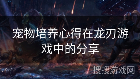 宠物培养心得在龙刃游戏中的分享