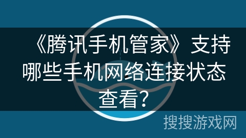 《腾讯手机管家》支持哪些手机网络连接状态查看？