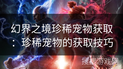 幻界之境珍稀宠物获取：珍稀宠物的获取技巧