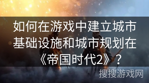 如何在游戏中建立城市基础设施和城市规划在《帝国时代2》？