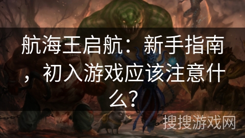 航海王启航：新手指南，初入游戏应该注意什么？