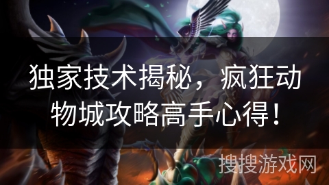 独家技术揭秘，疯狂动物城攻略高手心得！