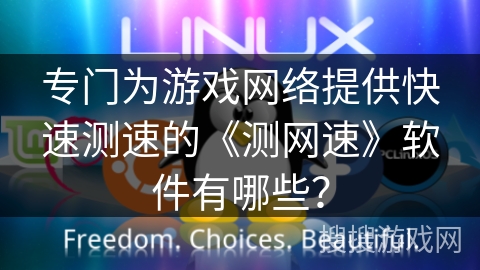 专门为游戏网络提供快速测速的《测网速》软件有哪些？