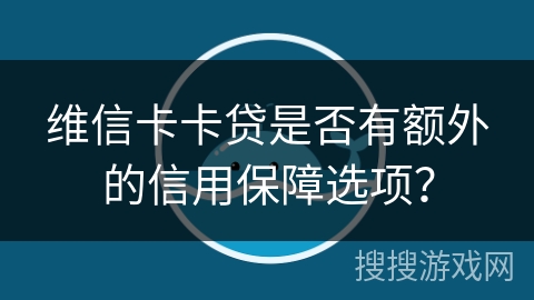 维信卡卡贷是否有额外的信用保障选项？