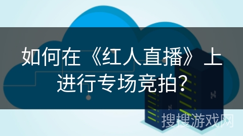 如何在《红人直播》上进行专场竞拍？