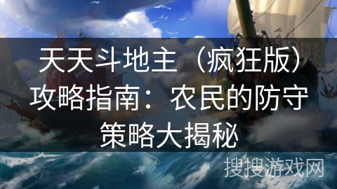 天天斗地主（疯狂版）攻略指南：农民的防守策略大揭秘