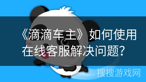 《滴滴车主》如何使用在线客服解决问题？