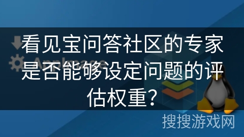 看见宝问答社区的专家是否能够设定问题的评估权重？