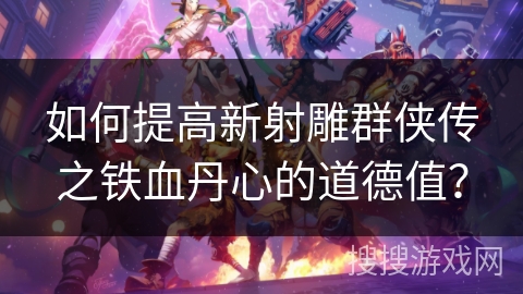 如何提高新射雕群侠传之铁血丹心的道德值？