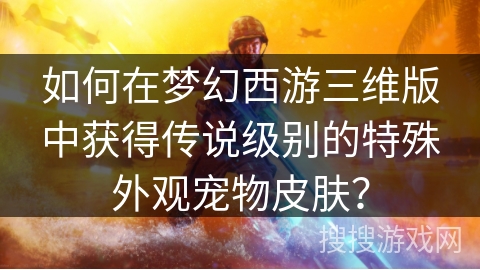 如何在梦幻西游三维版中获得传说级别的特殊外观宠物皮肤？