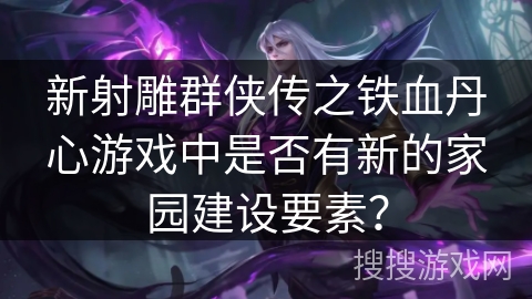新射雕群侠传之铁血丹心游戏中是否有新的家园建设要素？