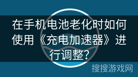 在手机电池老化时如何使用《充电加速器》进行调整? 在手机电池老化时如何使用《充电加速器》进行调整?
